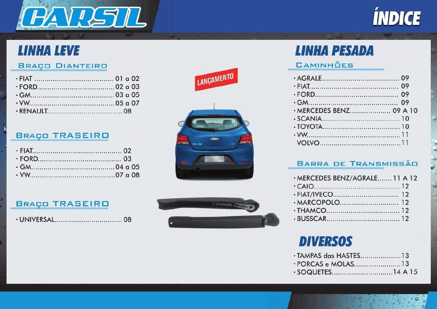 Índice real do catálogo Carsil